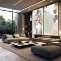 Quadro Decorativo Elegância Floral - Beleza Única - quadros decorativos 2 Telas, abstrato - em sala moderna