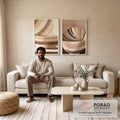 Quadro Decorativo Abstrato Minimalista em sala de estar moderna - quadros decorativos para sala