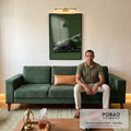 Quadro Decorativo Super Carro Esverdeado Estilo e Aventura em sala de estar moderna - quadros decorativos para sala
