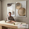 Quadro Decorativo Reflexos Dourados - Suprema Elegância em escritorio moderno - quadros decorativos para sala