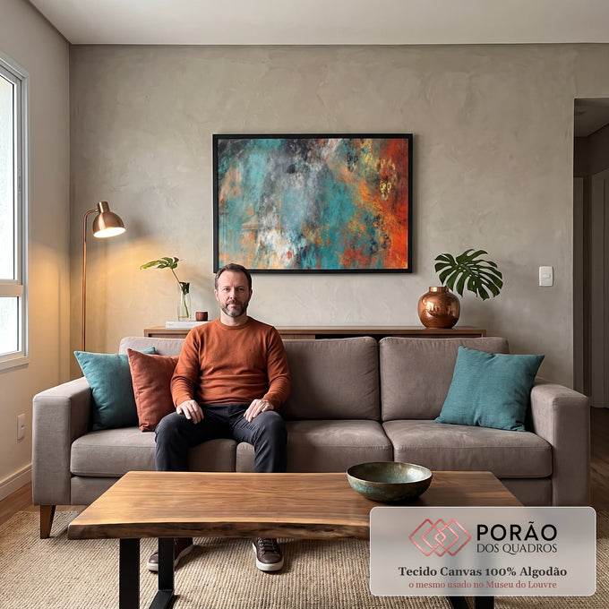 Quadro Decorativo Harmonia das Cores: Inspire-se! em sala de estar moderna - quadros decorativos para sala