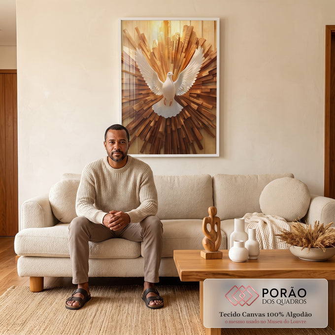 Quadro Decorativo Símbolo da Paz e Harmonia em sala de estar moderna - quadros decorativos para sala