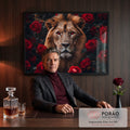 Quadro Decorativo Leão Florido - Arte para Inspirar Seu Ambiente em escritorio moderno - quadros decorativos para sala