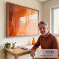 Quadro Decorativo Fluir do Pôr do Sol em escritorio moderno - quadros decorativos para sala