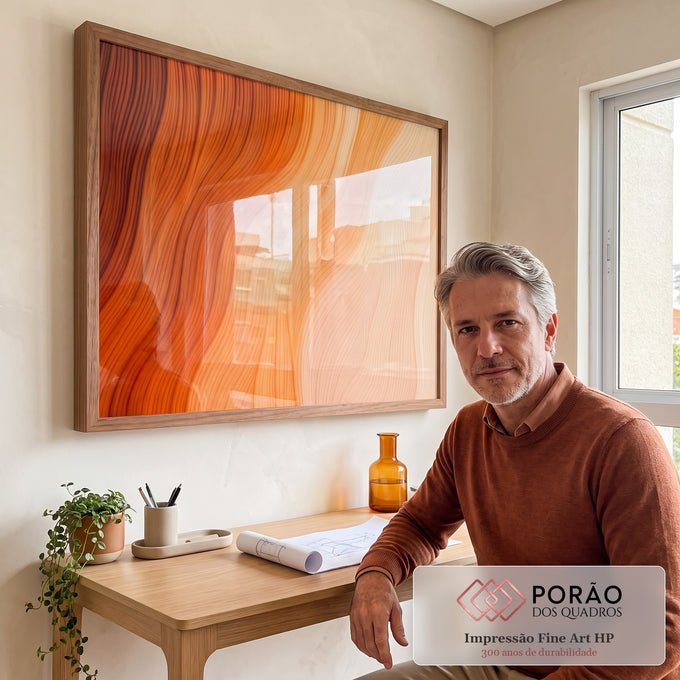 Quadro Decorativo Fluir do Pôr do Sol em escritorio moderno - quadros decorativos para sala