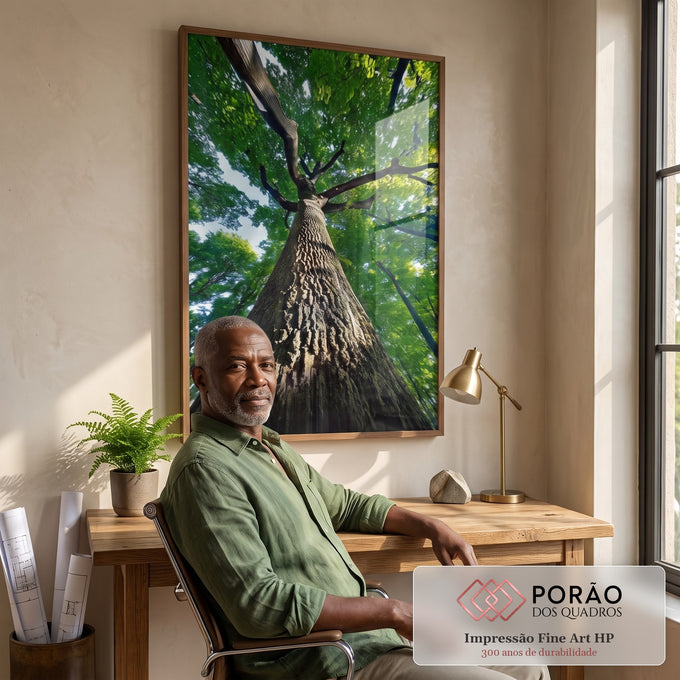 Quadro Decorativo Tronco da Vida com Força em escritorio moderno - quadros decorativos para sala