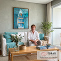 Quadro Decorativo Canoa Serene Moderna em sala de estar moderna - quadros decorativos para sala
