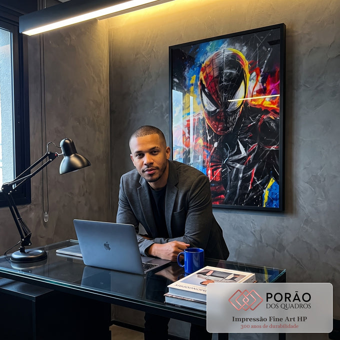 Quadro Decorativo Aranha e Veneno - Duelo Moderno para sua Decoração em escritorio moderno - quadros decorativos para sala