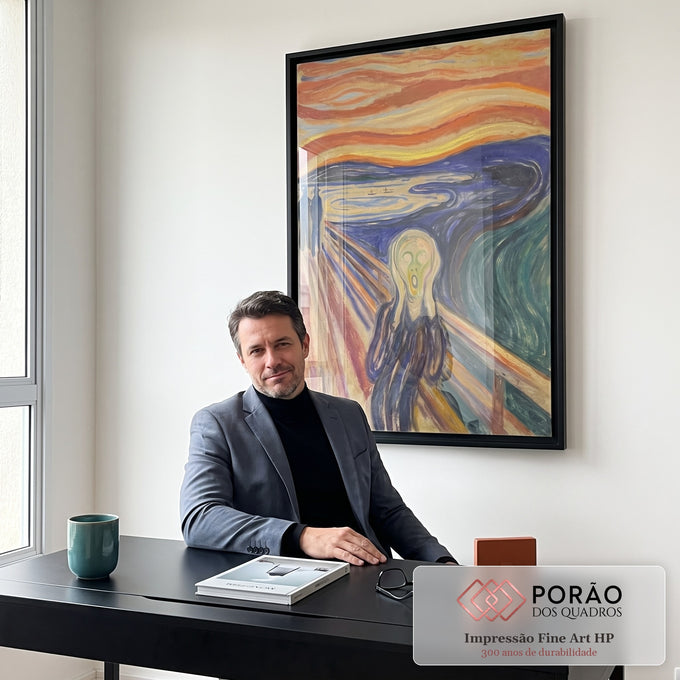 Quadro Decorativo Grito Silencioso: Poder & Emoção em escritorio moderno - quadros decorativos para sala