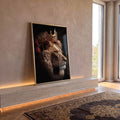 Quadro Decorativo Leão com Coroa Lateral em ambiente decorado - quadros decorativos para sala