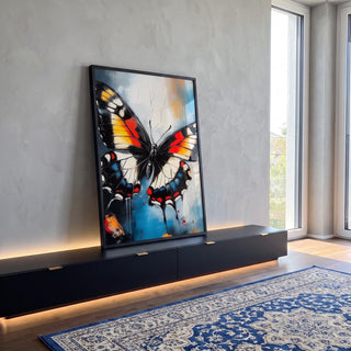 Quadro Decorativo Borboleta Artística em ambiente decorado - quadros decorativos para sala