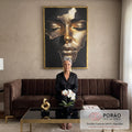 Quadro Decorativo A Beleza da Mulher em sala de estar moderna - quadros decorativos para sala
