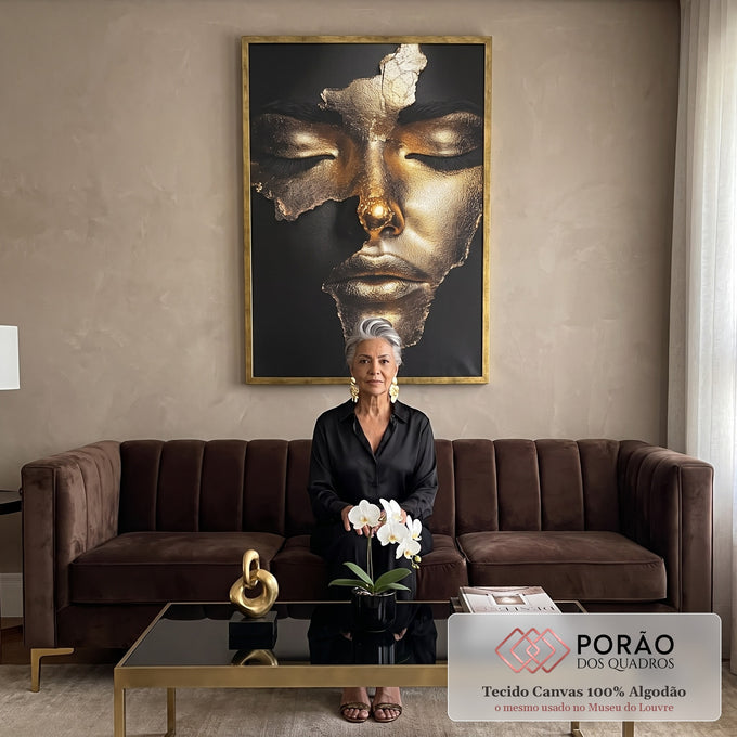 Quadro Decorativo A Beleza da Mulher em sala de estar moderna - quadros decorativos para sala