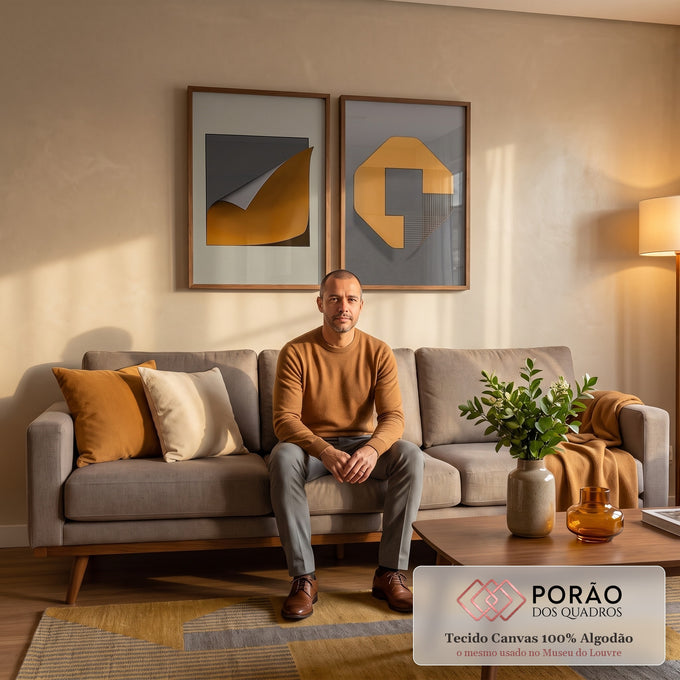 Quadro Decorativo: Viagem Abstrata nas Cores em sala de estar moderna - quadros decorativos para sala