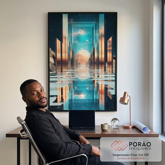 Quadro Decorativo Portais Cósmicos em escritorio moderno - quadros decorativos para sala