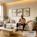 Quadro Decorativo Fascínio: Pureza Abstrata Mágica em sala de estar moderna - quadros decorativos para sala