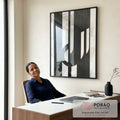Quadro Decorativo Dinamismo Preto e Branco em escritorio moderno - quadros decorativos para sala