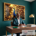 Quadro Decorativo Pavão Beleza e Estilo para Seu Espaço em escritorio moderno - quadros decorativos para sala