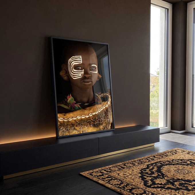 Quadro Decorativo Elegância Cultural em ambiente decorado - quadros decorativos para sala
