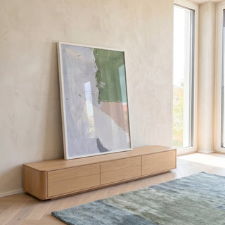 Quadro Decorativo Abstração Vibrante e Iceberg Ártico em ambiente decorado - quadros decorativos para sala