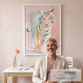 Quadro Decorativo Tigre Moderno em escritorio moderno - quadros decorativos para sala