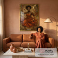 Quadro Decorativo Orixá Iansã: Vento e Coragem em sala de estar moderna - quadros decorativos para sala
