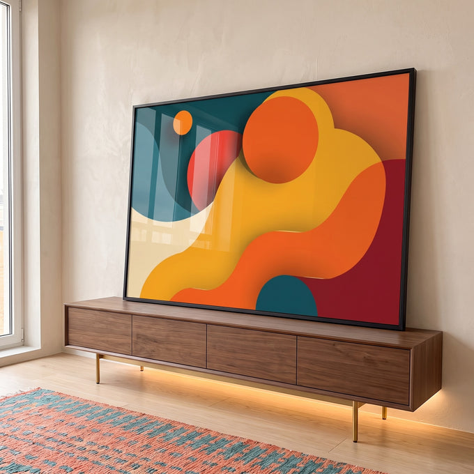 Quadro Decorativo Abstração de Pura Energia em ambiente decorado - quadros decorativos para sala
