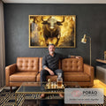 Quadro Decorativo Simbolismo Do Sucesso Financeiro em sala de estar moderna - quadros decorativos para sala