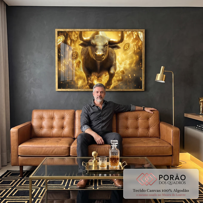 Quadro Decorativo Simbolismo Do Sucesso Financeiro em sala de estar moderna - quadros decorativos para sala