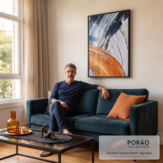 Quadro Decorativo: Explosão de Cores Únicas e Vibrantes em sala de estar moderna - quadros decorativos para sala