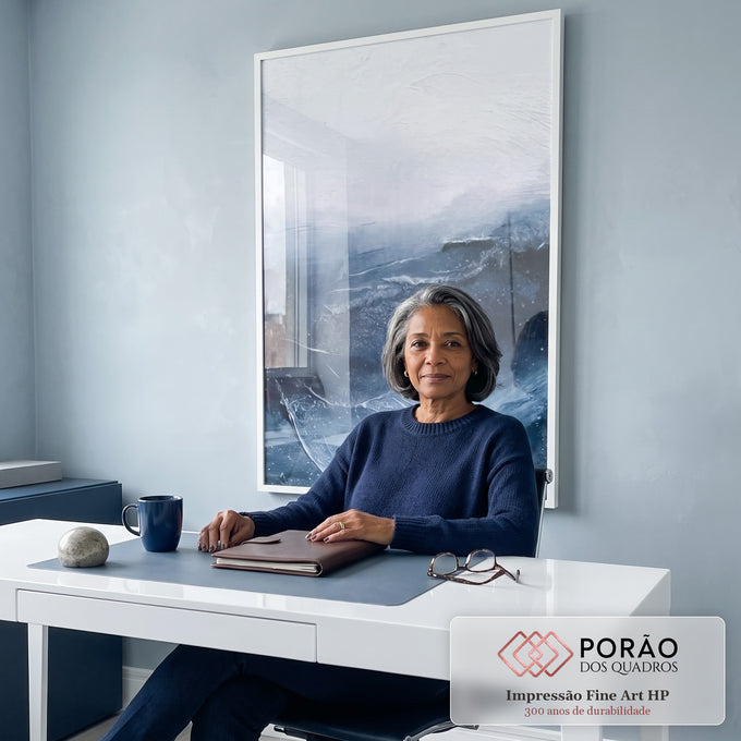 Quadro Decorativo Navegue em Águas Abstratas e Vibrantes em escritorio moderno - quadros decorativos para sala
