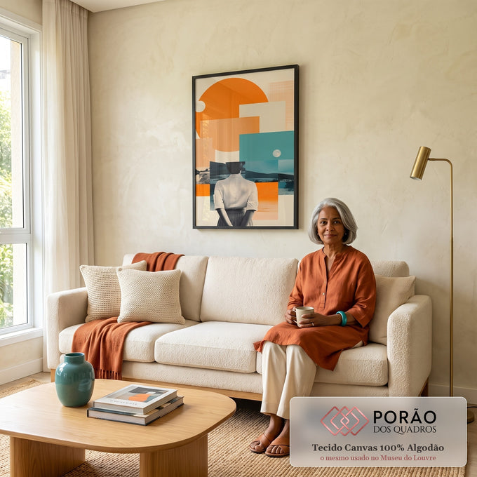 Quadro Decorativo Reflexão Moderna Imagine-se em sala de estar moderna - quadros decorativos para sala