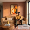 Quadro Decorativo Boho: Viagem às Cores Quentes em sala de estar moderna - quadros decorativos para sala