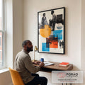 Quadro Decorativo Diálogo Vibrante do Casal em escritorio moderno - quadros decorativos para sala