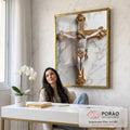 Quadro Decorativo A Cruz Do Senhor Inspiração e Elegância em escritorio moderno - quadros decorativos para sala
