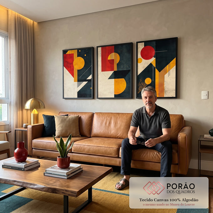 Quadro Decorativo Minimalista Moderno para um Refúgio de Serenidade em sala de estar moderna - quadros decorativos para sala