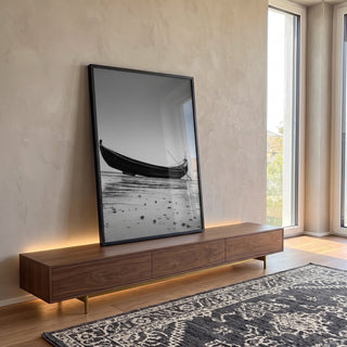 Quadro Decorativo Barco Serenity em ambiente decorado - quadros decorativos para sala