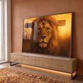 Quadro Decorativo Leão Majestoso em ambiente decorado - quadros decorativos para sala
