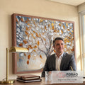 Quadro Decorativo Árvore da Vida Serena em escritorio moderno - quadros decorativos para sala