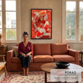 Quadro Decorativo Koi em Movimento em sala de estar moderna - quadros decorativos para sala