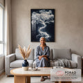 Quadro Decorativo Árvore da Vida Esfumaçada Elegância Natural em sala de estar moderna - quadros decorativos para sala