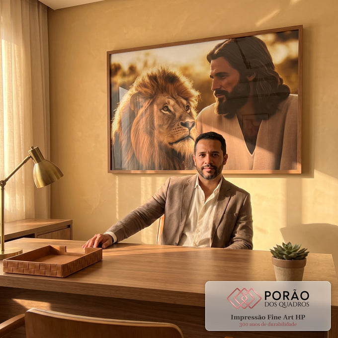 Quadro Decorativo - Simbiose de Força e Serenidade em escritorio moderno - quadros decorativos para sala
