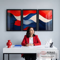 Quadro Decorativo: Abstração Fluída - Cores e Linhas Elegantes em escritorio moderno - quadros decorativos para sala