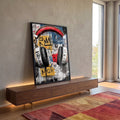 Quadro Decorativo Fones Urbanos Vibrantes em ambiente decorado - quadros decorativos para sala