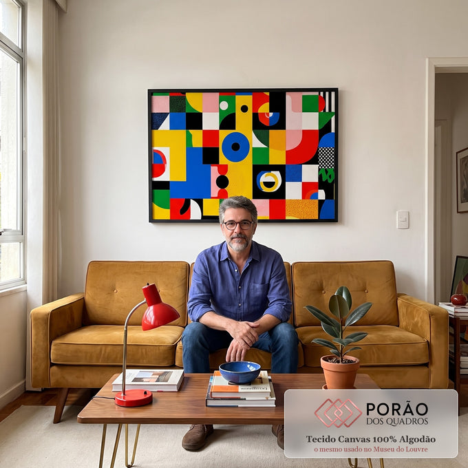 Quadro Decorativo Energizante Moderno em sala de estar moderna - quadros decorativos para sala