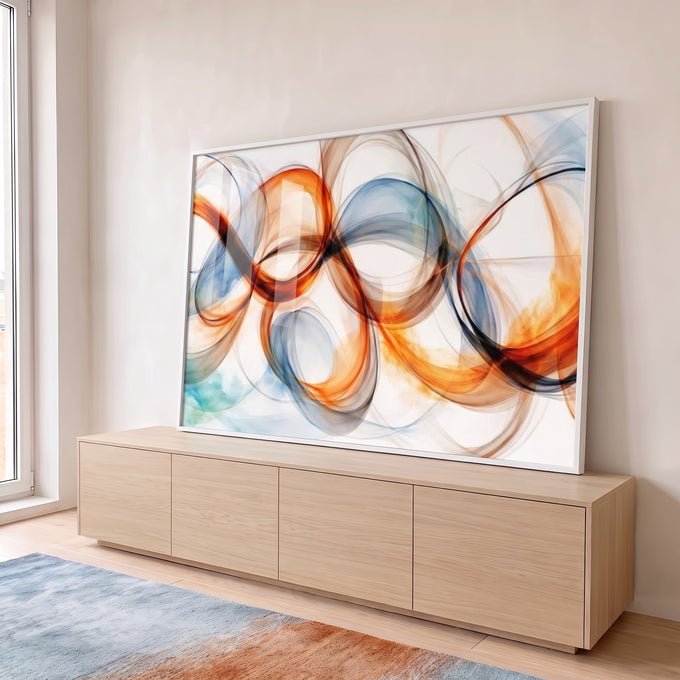 Quadro Decorativo Energia Abstrata em ambiente decorado - quadros decorativos para sala