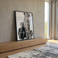 Quadro Decorativo Elegância Moderna: União Inocente em ambiente decorado - quadros decorativos para sala