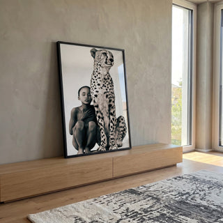 Quadro Decorativo Elegância Moderna: União Inocente em ambiente decorado - quadros decorativos para sala