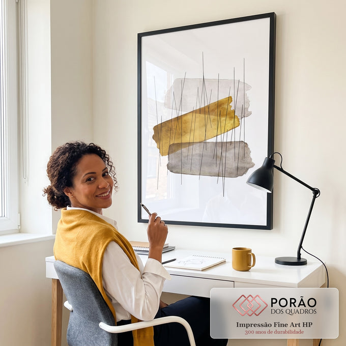 Quadro Decorativo Bridão de Luz: Exclusividade em Cada Pincelada em escritorio moderno - quadros decorativos para sala