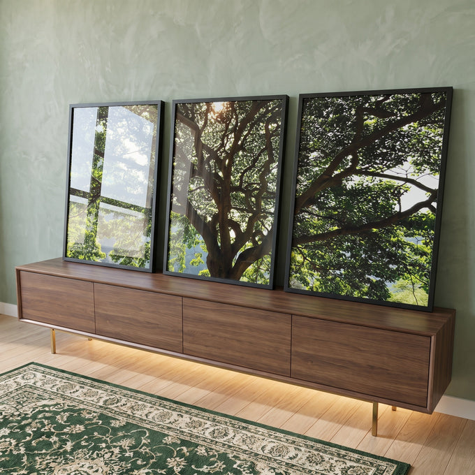 Quadro Decorativo Serenidade Verde: Respire Paz em ambiente decorado - quadros decorativos para sala